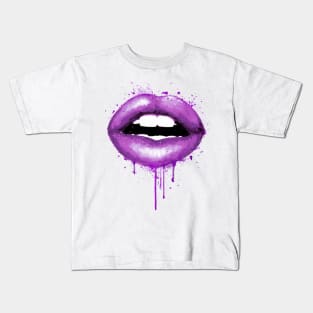 Purple Lips Sexy Girl Mouth Love Kiss Print Kids T-Shirt